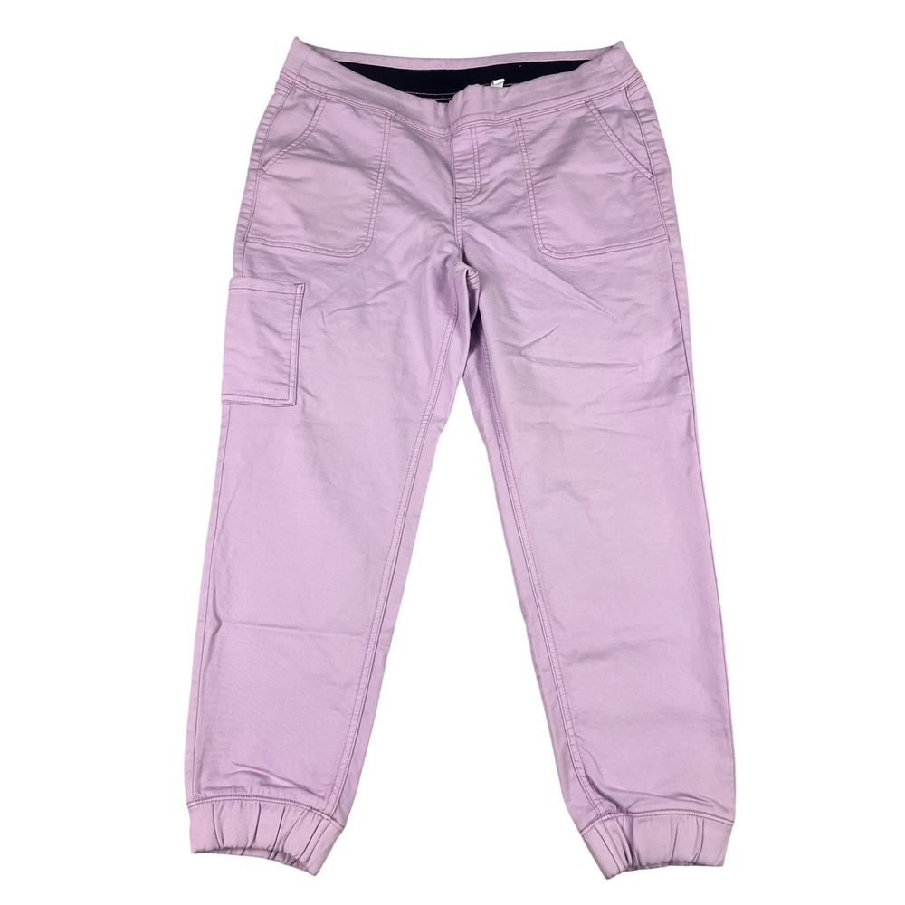Denim & Co Lavender Purple Pull On Cargo Jogger Pants Petite Large LP‎  Casual